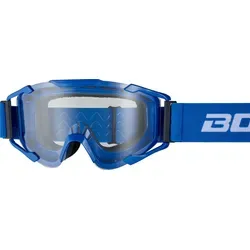 Bogotto B-ST Motocross Brille, blau/weiß, Einheitsgröße - Sportbrille für Motocross mit flexiblem Polyurethan-Rahmen und 100% UV-Schutz. Ideal für maximalen Komfort und Sicherheit auf der Strecke!