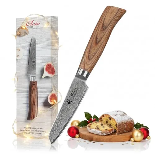 Mukimono Officemesser 10 cm aus Damaststahl von Wakoli