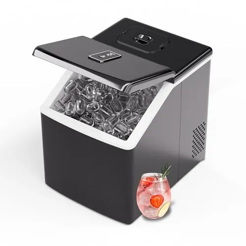 Klarstein Eiswürfelmaschine – Edelstahl, 13 kg/24 h, Touchscreen, kristallklare Eiswürfel, niedriger Energieverbrauch, Ideal für Partys/Gartenfeste
