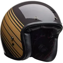 Bell Custom 500 Edge Jethelm - Dunkelbraun/Gold, Größe M - Motorradhelm mit klassischem 3/4-Design, 5 Schalengrößen für individuelle Passform und antibakterieller Innenausstattung für optimalen Komfort.