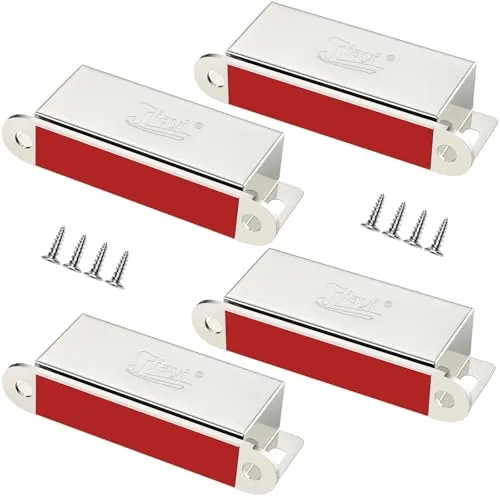 Jiayi Magnetischer Türschnäpper, robust, Jiayi 4er-Pack, Schranktürmagnet, 30 kg Zugkraft, Edelstahl, starker Kleiderschranktür-Magnetschnäpper, leistungsstarker Türmagnetriegel für Küchenschranktürsc