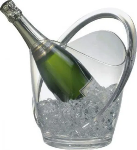 APS Weinkühler - glasklar mit Tragegriff, 3 l Volumen - Weinkühler & Sektkühler, ideal für Gastronomie und zuhause, garantiert die perfekte Temperatur für Ihre Flaschen und besticht durch sein elegantes Design.