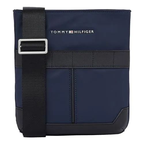 Tommy Hilfiger Herren Umhängetasche TH Elevated Nylon Mini Crossover - Herren-Schultertaschen, zeitloses Design mit verstellbarem Crossbody-Riemen und hochwertigem, recyceltem Material für praktische Nutzung im Alltag.