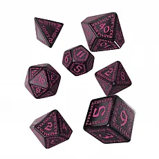Q-Workshop Würfelset - Runic Shimmering - schwarz/magenta 300289