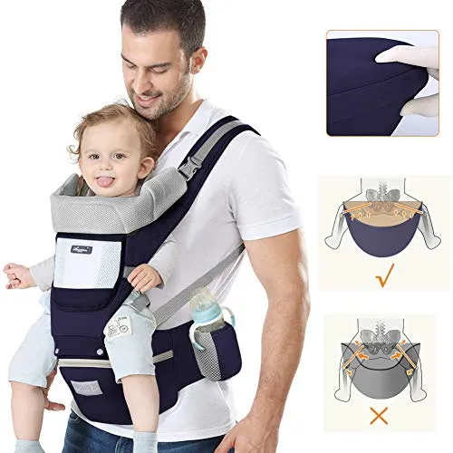 Ergonomische Babytrage mit Hocker – Atmungsaktiv und Bequem