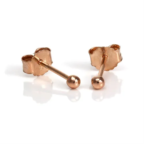 (9 Karat) Roségold 2mm Kugel Ohrstecker 375