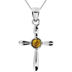 OSTSEE-SCHMUCK Kette mit Anhänger Kreuz 50 cm - Kette aus Silber 925 mit einem eleganten Kreuz-Anhänger, perfekt für besondere Anlässe und inklusive Etui für stilvolle Aufbewahrung.