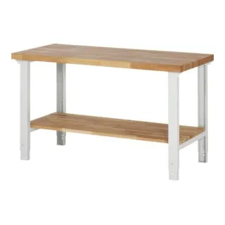 Rau Höhenverstellbare Werkbank 7000-7 - B1500 x T700 - Robuste und höhenverstellbare Werkbank mit 40 mm Buche-Massiv-Arbeitsplatte, ideal für DIY- und Handwerksprojekte. Stabile Konstruktion und hohe Belastbarkeit für langlebige Nutzung.