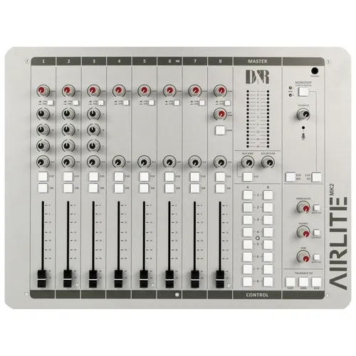 D&R AIRLITE BROADCAST MIXER B-Stock - Mischpult für Radio-Produktionen mit 3 Mikrofoneingängen, 8 Stereo-Line-Eingängen und USB-Control; ideal für professionelle Anwendungen und versandrückläufer mit voller Garantie.