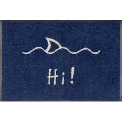 wash+dry Fußmatte Hi! 40x60 cm, waschbar und rutschfest in blau von wash+dry