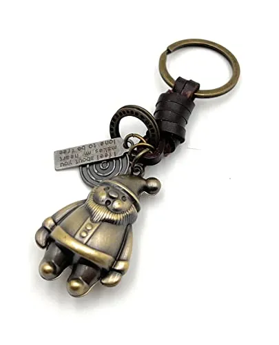 H-Customs Wichtel Weihnachtsmann Troll gold Leder Schlüsselanhänger Anhänger gold