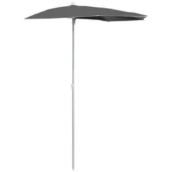 furnicato Sonnenschirm Halb-mit Mast 180x90 cm Anthrazit