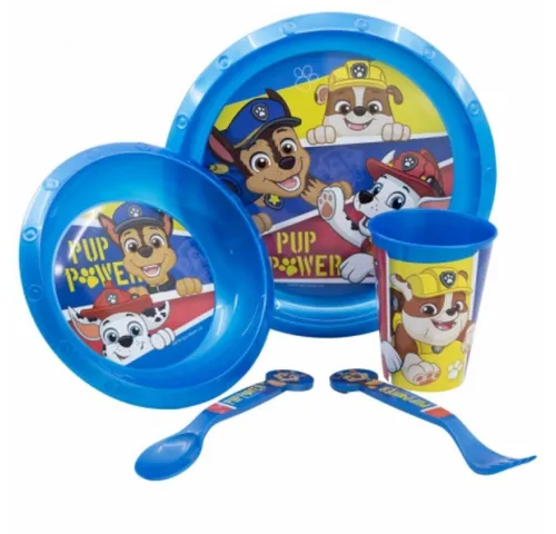 Stor Geschirr-Set Paw Patrol Plastik Geschirr Set 5-Teile Kunststoffset für Kinder