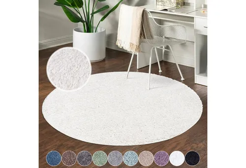 Carpet City Hochflor-Teppich City Shaggy, rund, Höhe: 30 mm, Teppich Langflor, Uni, Shaggy, flauschig-weich