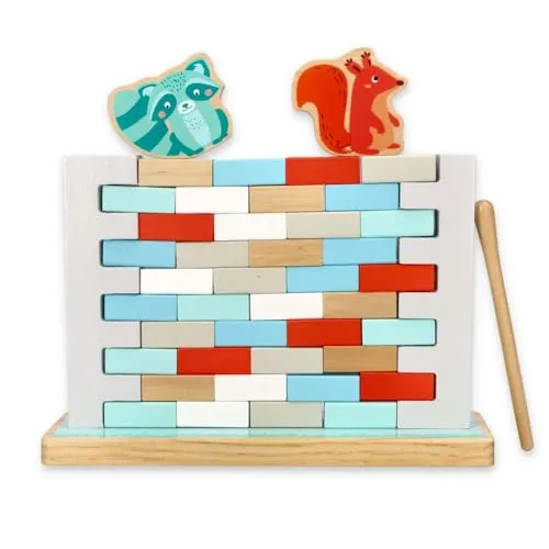 Wackelmauer Spiel, Intelligenz Spiel für Kinder, aus Holz, Kreatives Spiel zum Einreißen Einer Wand, Arcade-Spiel für Kinder ab 3 Jahren