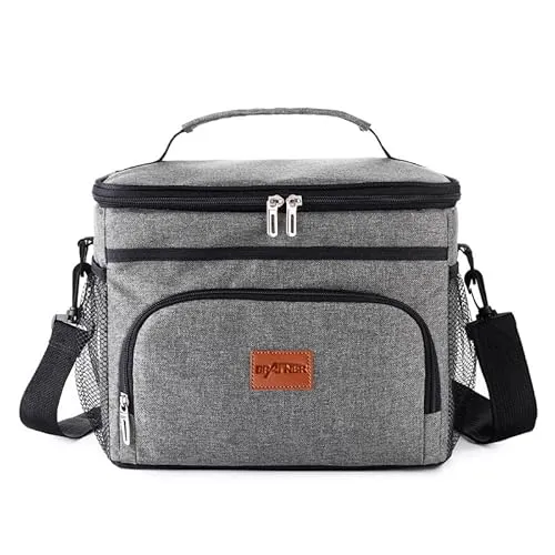 Grafner Premium Kühltasche 15L, 2 Fächer Schultergurt Tragegriff, stabiles 900D Oxford, PEVA-Material: Wasserdicht abwaschbar Beste Isolierung, Picknick Tasche Lunchbag EIS Schule Arbeit Outdoor