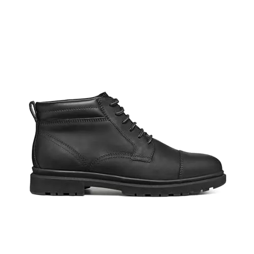 Geox Herren U ANDALO A Ankle Boot, Schwarz, 42 EU - Wanderschuhe mit atmungsaktivem Leder und rutschfester Gummisohle für optimalen Komfort und Halt auf jedem Terrain.