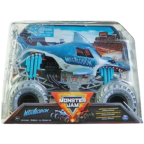 Monster Jam, Offizieller Megalodon Monster Truck, Sammler-Die-Cast Fahrzeug, Maßstab 1:24, Kinderspielzeug für Jungen ab 3 Jahren