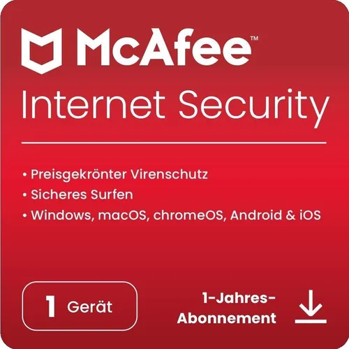McAfee Internet Security ESD PC, iOS, MAC, Android ESD KEY 1 Jahr 1 Gerät