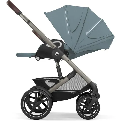 Cybex TALOS S LUX TPE Kinderwagen in Stormy Blue - Stylischer und komfortabler Kinderwagen für jeden Ausflug, mit schwenkbaren Vorderrädern und einem leichten Gestell für müheloses Manövrieren.