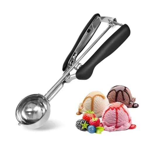 Naapesi Eisportionierer Edelstahl 5 cm, Edelstahl Cookie Scoop mit Auslöser, Eislöffel Portionierer mit Auslöser, Keksportionierer, Eislöffel Portionierer Poliert Für Eiscremekugel Backen Melonenkugel