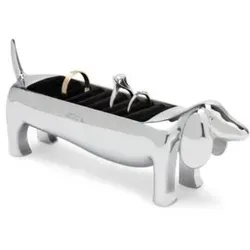 Umbra Dachsie Ringhalter in Dackelform - Charmanter Ringhalter in Dackelform aus strapazierfähigem Metallguss, bietet Platz für bis zu 10 Ringe. Ideal für Nachttische oder Schreibtische, schützt Ihre Ringe vor Verkratzen und verleiht jedem Raum eine verspielte Note.
