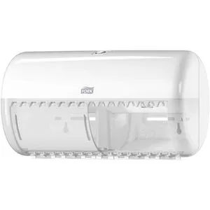 Tork 557000 Elevation T4 Toilettenpapierspender - abschließbar, für 2 Kleinrollen, mit Vorratsanzeige und Abreißkante, ideal für öffentliche Toiletten