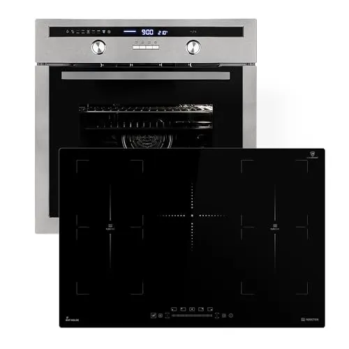 Autarkes Herdset: 60cm Einbaubackofen EB8013ED + 77cm Induktionskochfeld IH87705FZ - Herd-Sets mit Energieeffizienzklasse A, Drehspieß für perfekt gegartes Fleisch und blitzschnelles Induktionskochfeld für mehr Sicherheit und Komfort in Ihrer Küche.