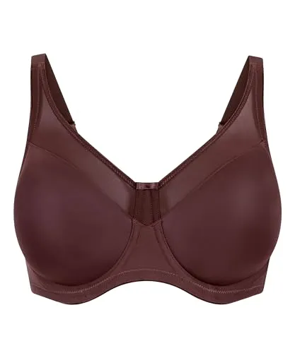 Hunkemöller Minimizer-Bügel-BH Nina - Chicory Coffee - 90D - Der Hunkemöller Minimizer-Bügel-BH bietet hohen Tragekomfort und lässt Deine Brüste eine Cupgröße kleiner wirken. Ideal für größere Cupgrößen mit eleganten, semi-transparenten Details.