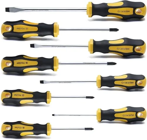 CCLIFE Schraubendreher Set 8tlg Magnetischer Schraubenzieher Satz mit Schlitz, Pozidriv und Kreuzschlitz CR-V Schraubendrehersatz mit Koffer