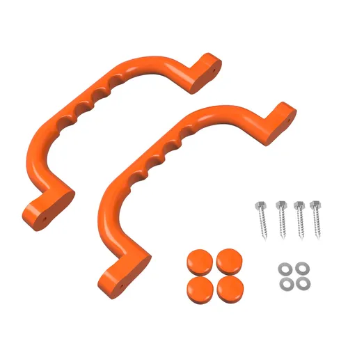 Haltegriffe, Klettergriffe, Handgriffe 2er SET in Orange (24cm lang & Schrauben)
