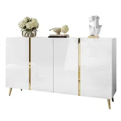 Lookway Sideboard in Weiß mit Goldakzenten in gold von Lookway