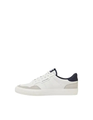 Jack & Jones Herren JFWMORDEN Combo Sneaker - Herren-Sneaker in Weiß und Navy, stylisch und bequem mit flacher Gummisohle, perfekt für den Alltag.