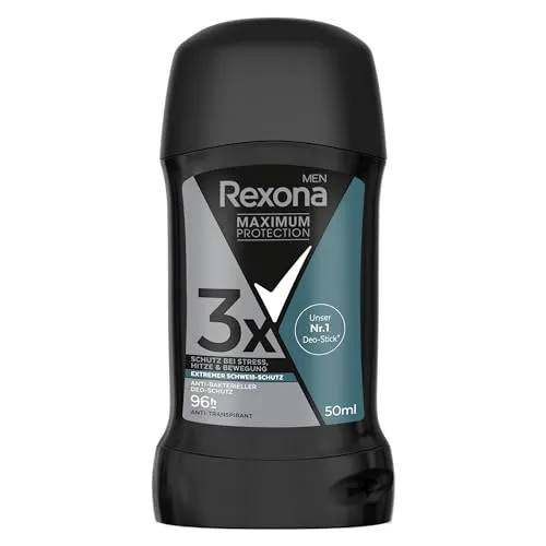 Rexona Men Maximum Protection Anti Transpirant Stick Antibakterieller Deo-Schutz Deodorant mit 96 Stunden Schutz vor Schweiß und Körpergeruch 50 ml