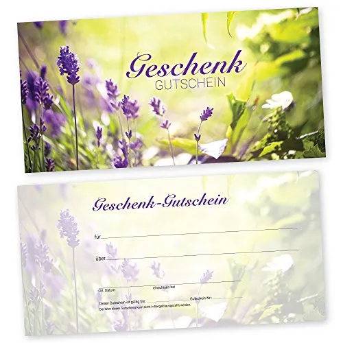cosmeticPlus 50 Geschenk – Gutscheinkarten mit buntem Sommerwiesen-Motiv - Postkarten: 50 hochwertige Gutscheinkarten im ansprechenden Design, ideal zur Umsatzsteigerung und Kundengewinnung, einfach ausfüllen und verkaufen!