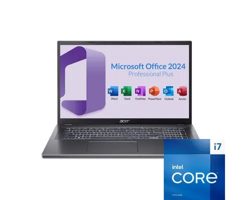 Acer Aspire A17 Laptop - Intel Core 7 - 17,3 Zoll Full HD - 16GB RAM - 1000GB SSD - Windows 11 Pro - Leistungsstarker Laptop mit 17,3 Zoll Full HD Display und 16GB RAM. Ideal für Multitasking und Büroanwendungen. Inklusive Microsoft Office 2024 Pro, sofort einsatzbereit!