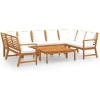 vidaXL 9-teiliges Garten-Lounge-Set aus massivem Akazienholz