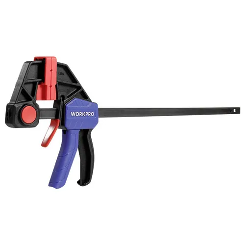 WorkPro WP232041 Einhandzwinge Heavy Duty 450 mm - Hochwertige Einhandzwinge mit 450 mm Länge, ideal für sichere Fixierung in der Werkstatt. Kompakt und mit plastikfreier Verpackung für umweltbewusste Anwender.