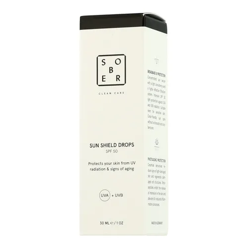 sober Sun Shield Drops SPF 50 - Innovative Gesichtspflege - Sonnenschutzmittel mit hochwirksamen Filtersystem, schützt vor UV-Strahlen und beugt Hautalterung vor. Ideal für empfindliche Haut und korallenfreundlich!
