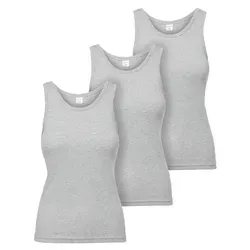 Ladeheid Unterhemd Trägertop Damen Baumwolle Set 3 Stück LA40-262 (Set, 3er-Pack) grau XS