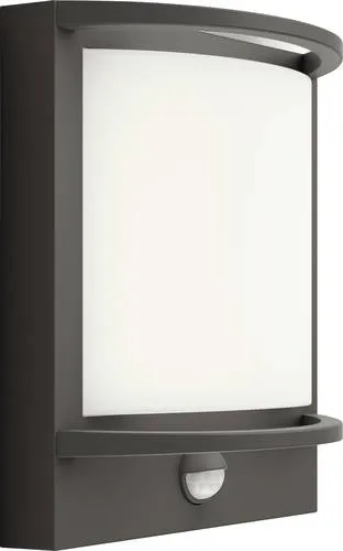 Philips LED Samondra Außenwandleuchte mit Bewegungsmelder - Lampen mit 3.8W und 800 Lumen, energieeffizient, inkl. Bewegungssensor für bis zu 10m Reichweite und 110° Erfassungswinkel.