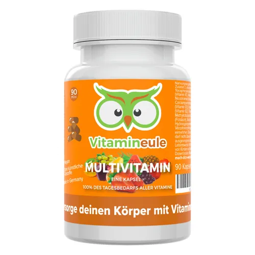 Multivitamin Kapseln - Vitamineule® - Vitamin Kombipräparate mit 90 Kapseln, deckt 100% des Tagesbedarfs an allen Vitaminen pro Kapsel und enthält bioaktive Formen für optimale Aufnahme.