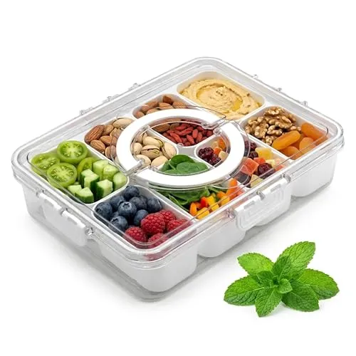 Spetebo Frischhaltedose Snackbox auslaufsicher mit 8 Schalen