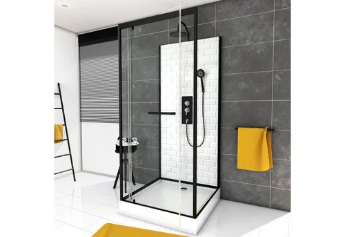 Marwell Komplettdusche White Stone, BxT: 80x80 cm, Einscheibensicherheitsglas, inkl. Armaturen