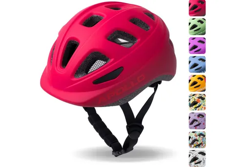 Apollo Kinderhelm Fahrradhelm, Red-Fade, verstellbar ab 3 Jahren - Fahrradhelme für Kinder & Jugendliche, mit 17 Belüftungsöffnungen und robustem EPS-Schaum für optimalen Schutz und Komfort beim Radfahren.