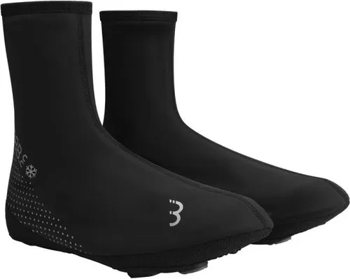 BBB Überschuhe Freeze 37/38 schwarz - Fahrradschuhe für kalte Wintertage, bieten optimalen Schutz gegen Kälte mit winddichtem Soft-Shell-Material und reflektierenden Grafiken für Sicherheit.