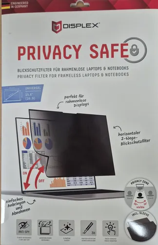 DISPLEX Privacy Safe Blickschutzfolie Uni 15,6