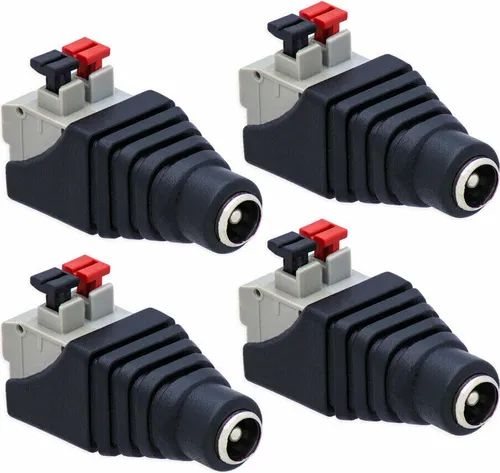 4X DC Stecker Hohlbuchse 5,5mm > 2,1mm auf Terminal Block 2-Pin Adapter Druckklemme
