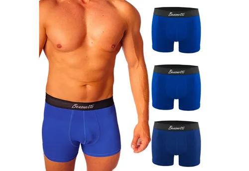 Benonetti Boxershorts weich, langlebig & atmungsaktiv, kein Aufrollen (3 Paar, 3-St., Packung, 3er-Pack) Mit Komfortbund und Logo, ohne kratzenden Zettel