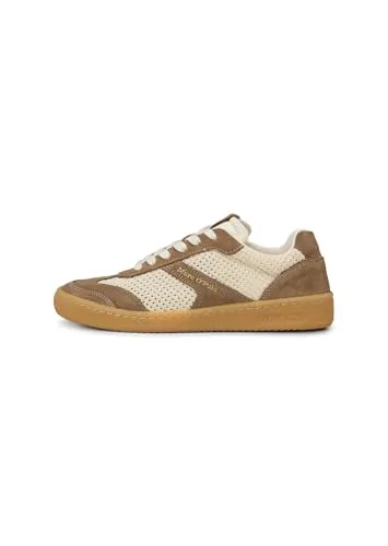 Marc O'Polo Sneaker aus edlem Rindleder mit Häkeleinsätzen – Größe 38 EU - Elegante Sneaker in earthy taupe, gefertigt aus hochwertigem Rindleder und atmungsaktivem Mesh. Ideal für stilvolle Auftritte im Alltag.
